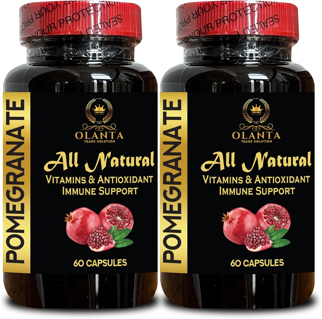 Granaatappel Extract - Granaatappel Extract Polyfenolen Supplement, Natuurlijke Immune Booster, Superfood & Antioxidanten, Natuurlijke Granaatappel Pillen, Anti-Aging Supplement - 2 Flessen 120 Capsules