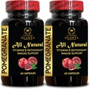 Extrait de grenade - Supplément de polyphénols d'extrait de grenade, Booster naturel immunitaire, Superaliments et antioxydants, pilules de grenade naturelles, supplément anti-âge - 2 bouteilles 120 capsules