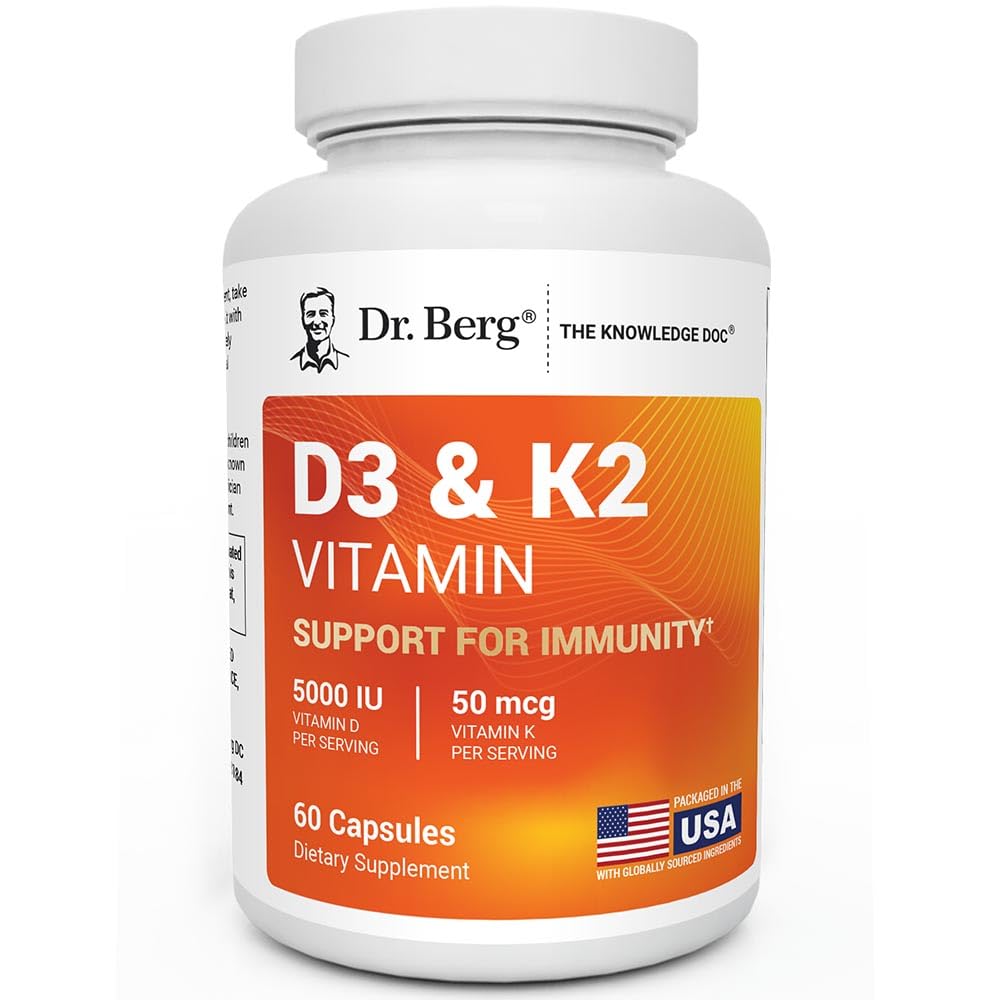 Dr. Berg Maximale sterkte 2-in-1 Vitamine D3 K2 5000 IE 