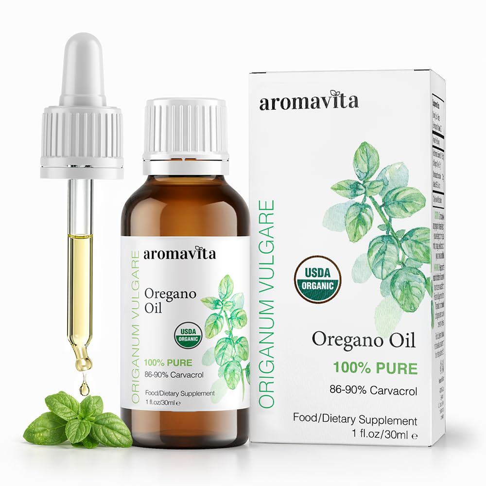 Essentiële Organische Olie van Oregano-100% Pure Onverdunde Griekse Oregano Olie met Carvacrol - Meer dan 86%, Non-GMO, Extra Sterkte Oregano Olie Biologische Liquid Drops, 1 FL.OZ/30ml