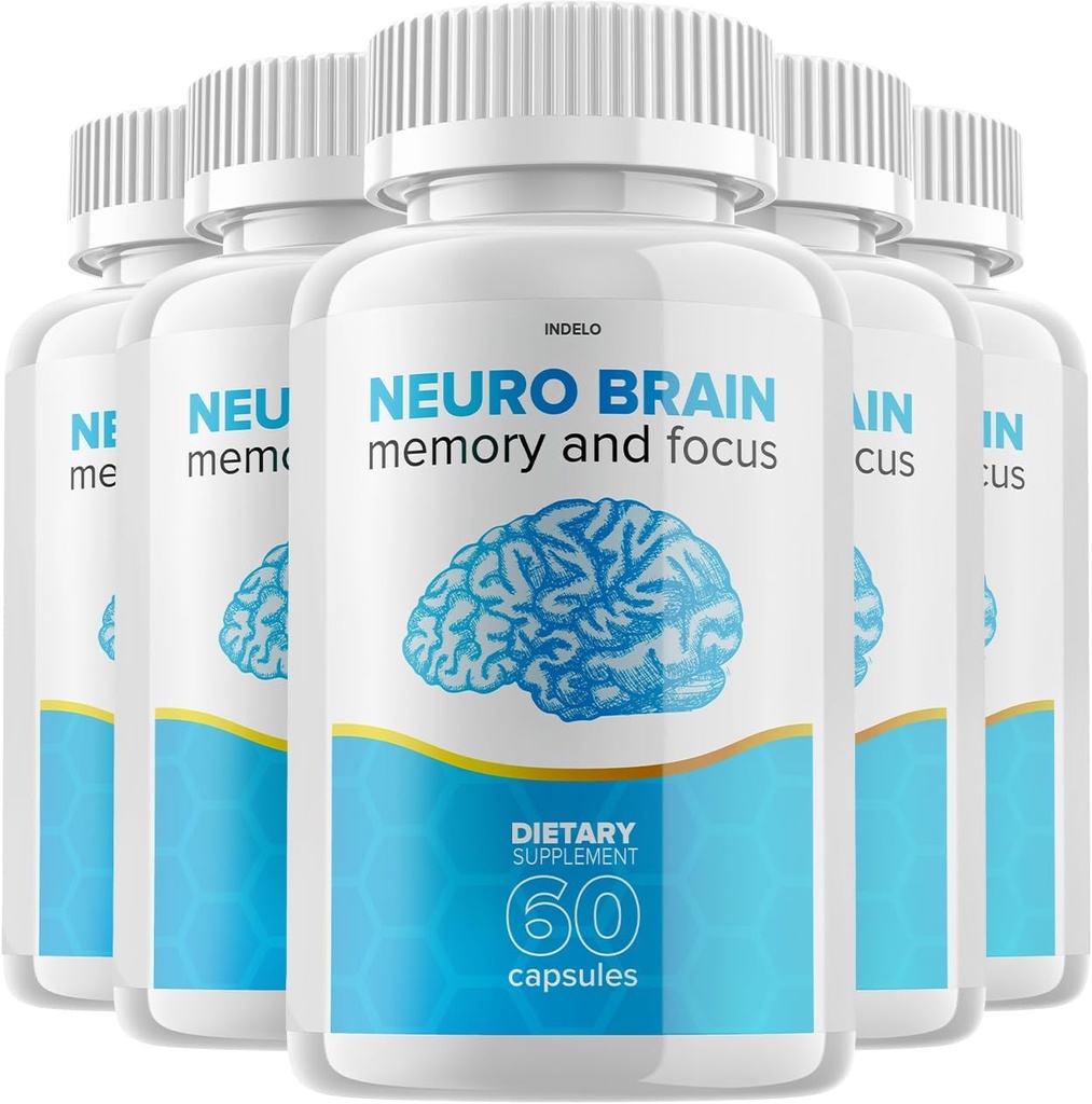 (5 Pack) Neuro Brain and Focus Supplement, Neuro Brain Memory Focus and Cognitive Support, Neuro Brain Pillen Nootrope NeuroBrain to Boost Memory Neuro Brain Vitamin (300 Capsules)