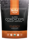 Super Greens Daily Greens Superfood Powder - Certified USDA Organic Green Powder w/20+ Whole Foods, Spirulina Powder, Wheat & Barley Grass - Probiotics, Fiber & Enzymes - Cordyceps, 30 Servings