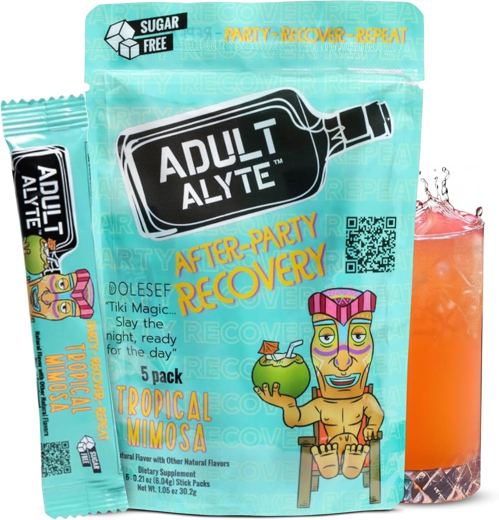 Na alcohol Aid Wellness Vitaminen Ik Herstel Betere Morgen I Dihydromyricetin DHM & B Vitaminen Complex I Antioxidanten Supplement en Lever Ondersteuning I 5 Poeder Stick Drink Packets I Tropische Mimosa