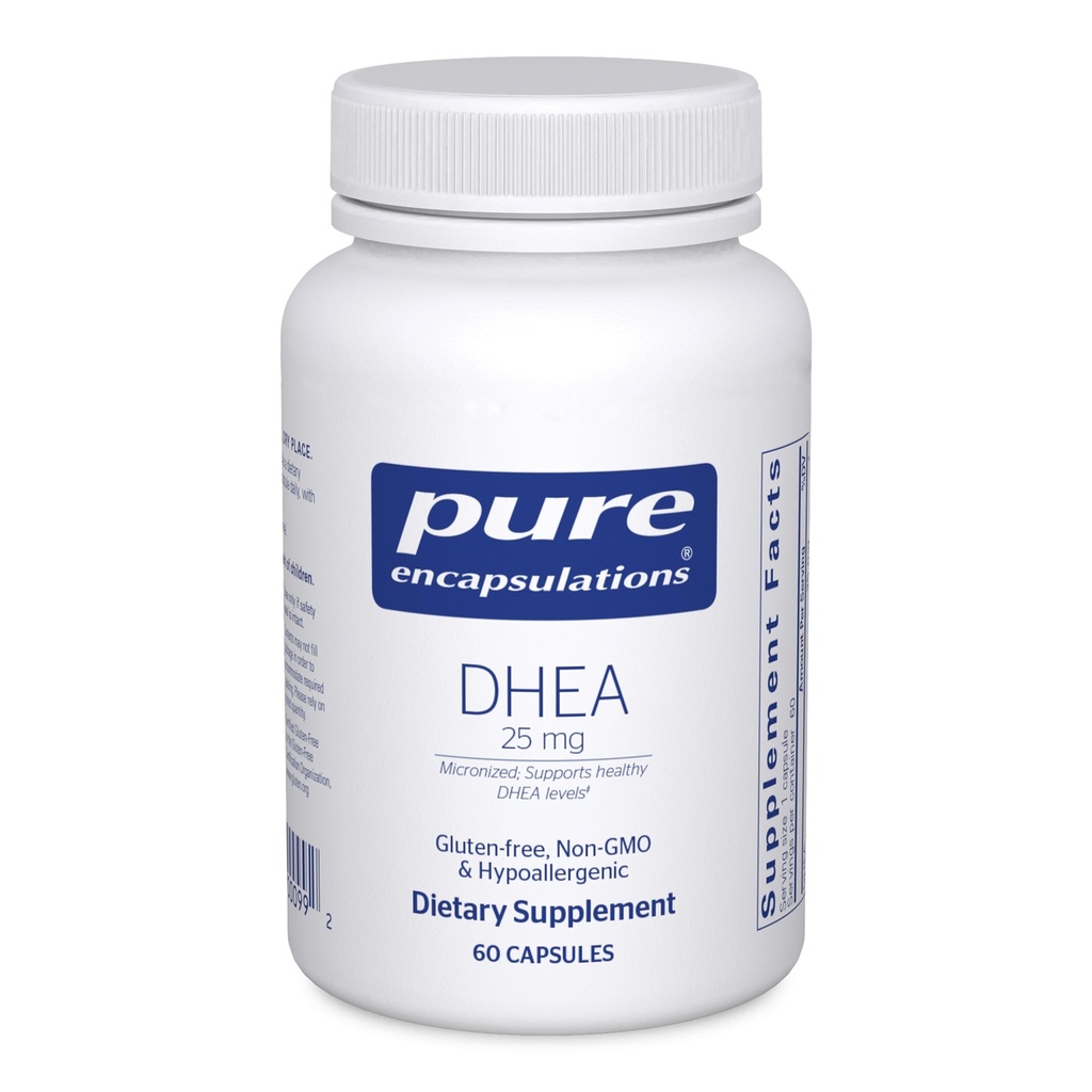Encapsulations pures DHEA 25 mg - Supplément pour le soutien immunitaire, l'équilibre hormonal, le soutien métabolique et les niveaux d'énergie* - avec DHEA micronisé - 60 capsules
