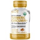 Nature's Fusions Nutri Organic Turmeric Supplément 1425mg - 40x Plus Biodisponible - 95% Curcuminoïdes - Curcumine avec poivre noir, gingembre et huile curcuma - Supplément