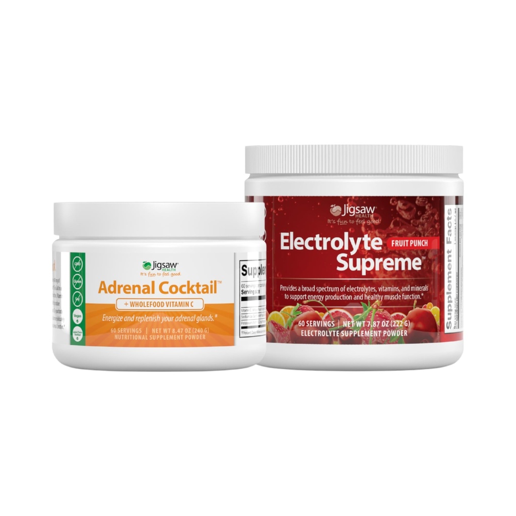 Jigsaw Health Bundle, 60 portions (Jar) et Electrolye Supreme (Fruit Punch), 60 portions (Jar)