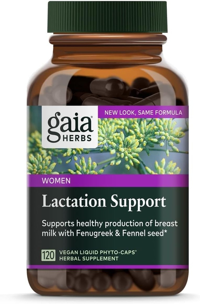 Gaia Kruiden Borstvoeding Ondersteuning - Ondersteunt gezonde productie van moedermelk in verpleegmoeders* - met Fenegriek Zaad, Venkelzaad, en Raspberry Leaf - 120 Vegan Liquid Phyto-Capsules (40-Dag Supply)