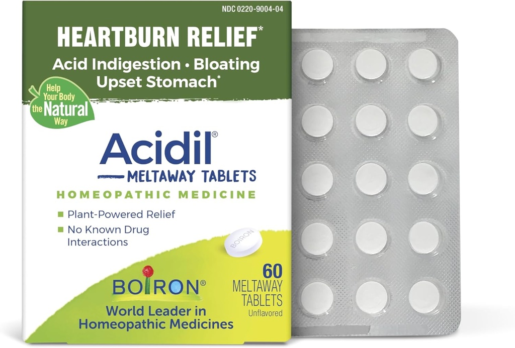Boiron Acidil for Relief of Acid Reflux, Heartburn, Indigestie en Upset Maag - 60 Tel.