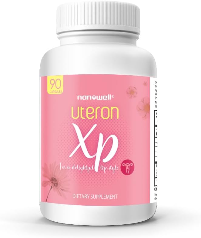 NANOWELL Uteron XP 90 Capsules x 1 Bouteille - Supplément à base de plantes Uterus pour la santé des femmes (90 Nombre)