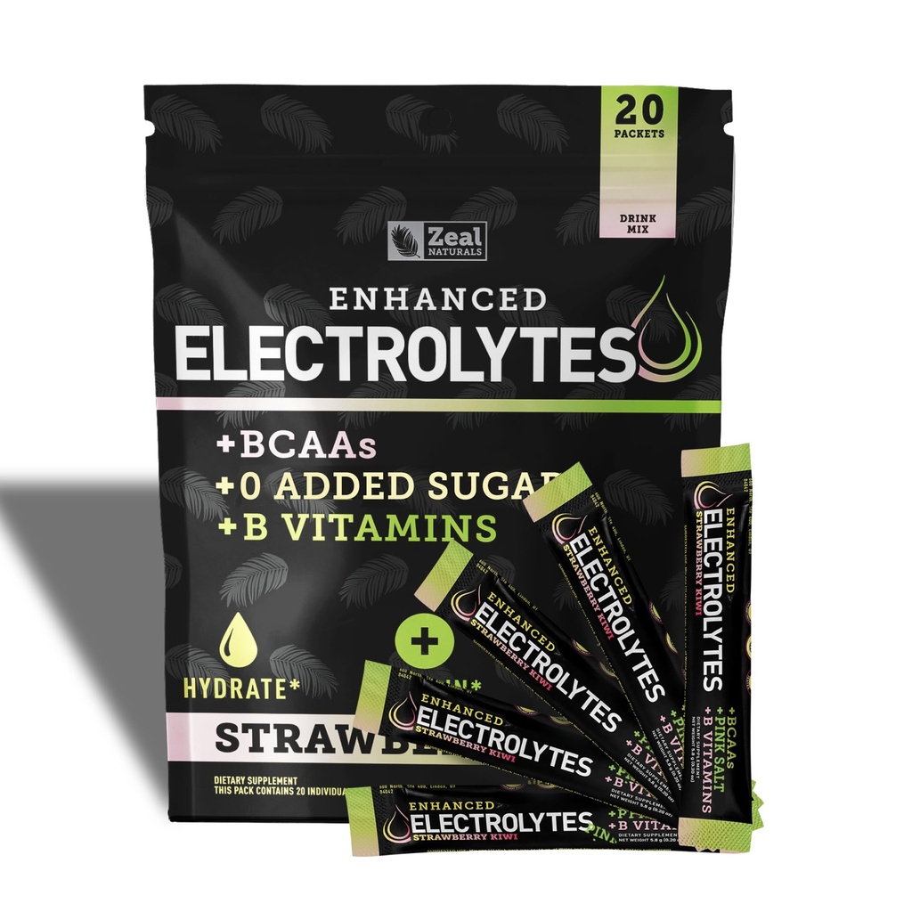 Enhanced Electrolyte Powder Stick Packs (Strawberry Kiwi 