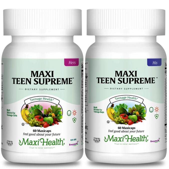 Filles & Garçons Ensemble multivitamines avec D3, Fer, Calcium, Biotine, Enzymes digestifs – Multivitamines pour l'énergie, Immune & Mood Support – 60 Comptez chaque