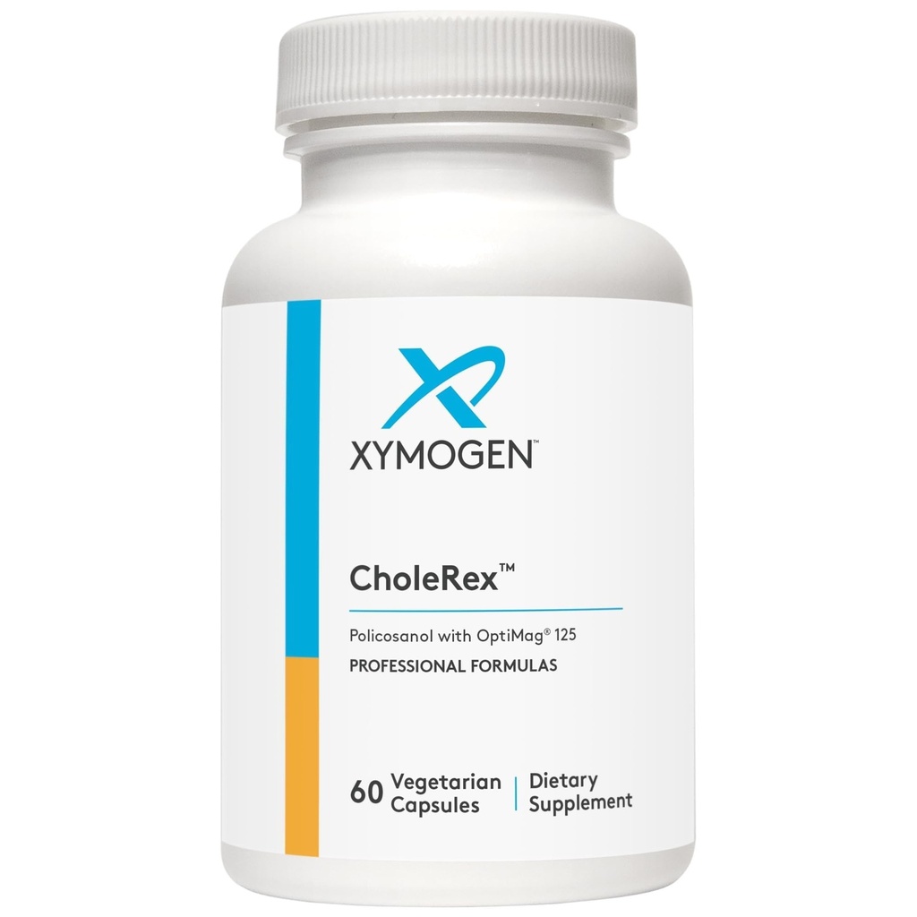 XYMOGEN CholeRex, 60 Capsules | Policosanol with Magnesium Chelates, Blood Lipid and Cardiovascular Support, Vegan and Gluten-Free