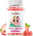 Supplément Gommies NAD+ pour les femmes 1000MG - NAD Plus Gommies pour les hommes Sans sucre Vitamine B3 Niacinamide Pure Organic Boosts NAD Niveau Anti-Age Régénération cellulaire Énergie Cerveau Pêche Flavor 60C