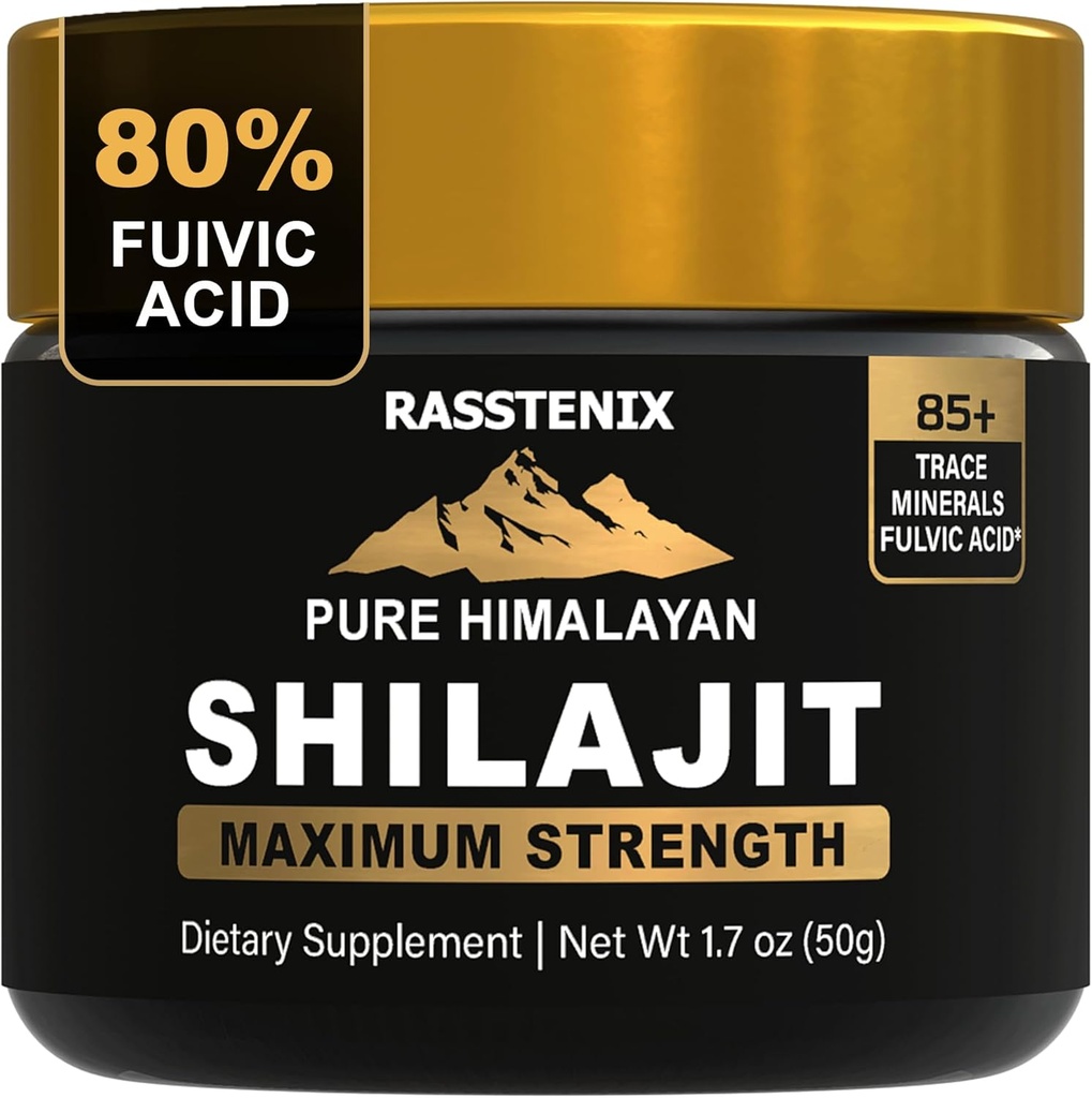 Shilajit - Pure Himalaya Organic Shilajit Resin for Energy, Maximum Potency, Mental Clarity and Immunity - 85+ Natural Trace Minerals & Fulvic Acid - Natural Shilajit Resin for Men and Women