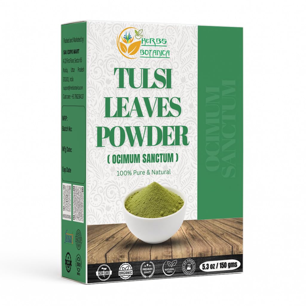 Kruiden Botanica Tulsi Powder Tulasi Holy Basil Tulsi Powder Ocimum Sanctum Vitality & Wellness - Pure, natuurlijke en stimulerende Boost Immunity Natuurlijk 5.3 oz