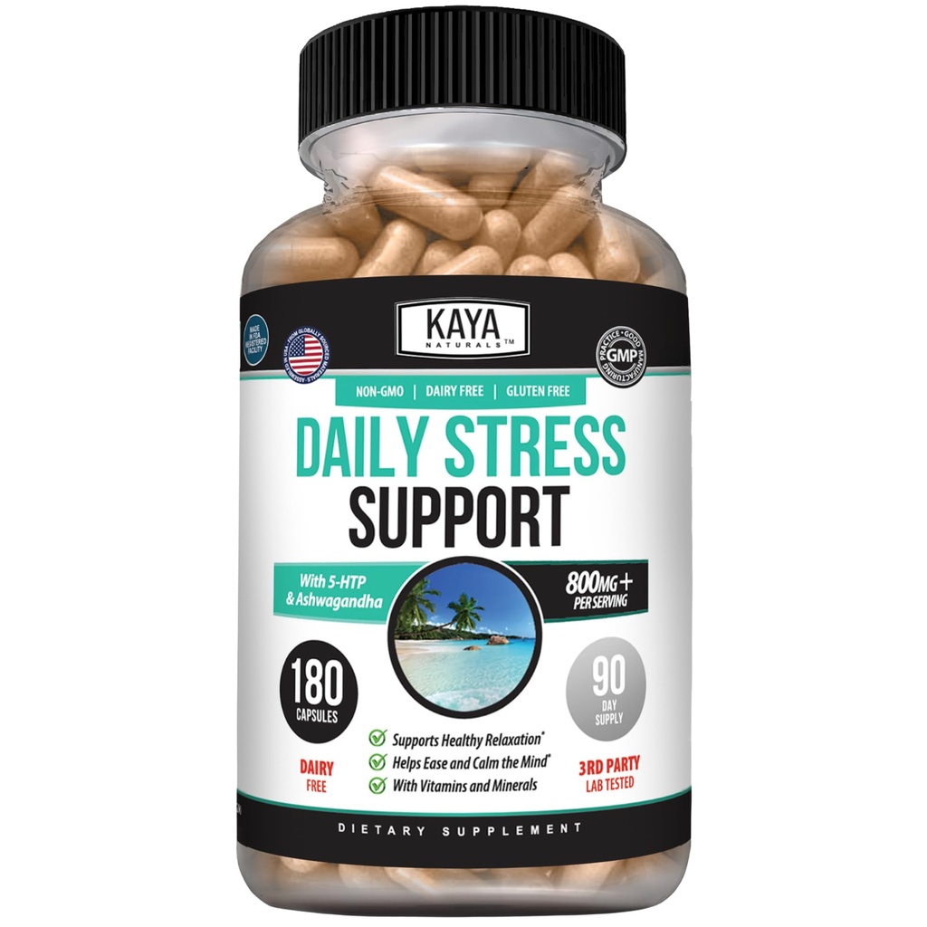 Kaya Naturals - Natuurlijke kruiden ondersteuning Vitamine-supplement zijn ontworpen om u te helpen evenwicht en ontspanning te vinden in uw dagelijkse Routine - Vitamine-supplement - 180 capsules