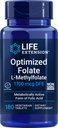 Levensverlenging Geoptimaliseerd Folaat (L-methylfolaat) 1700 mcg DFE, 180 Veg Tabletten