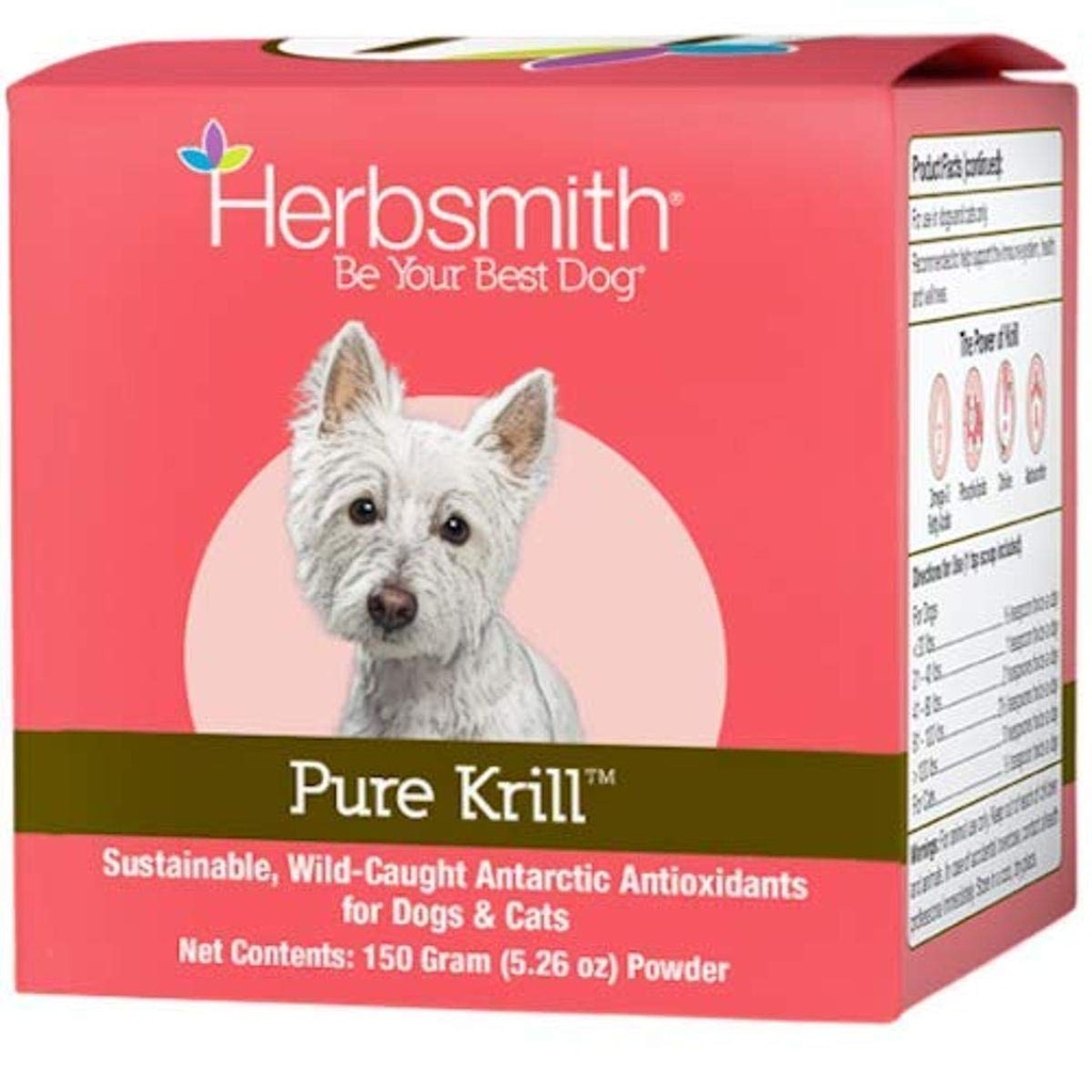 Herbsmith Pure Krill - Wild-Caught Antarctic Krill - Just 1 Ingredient - Astaxanthine voor Honden - Klaar om Omega 3s te gebruiken