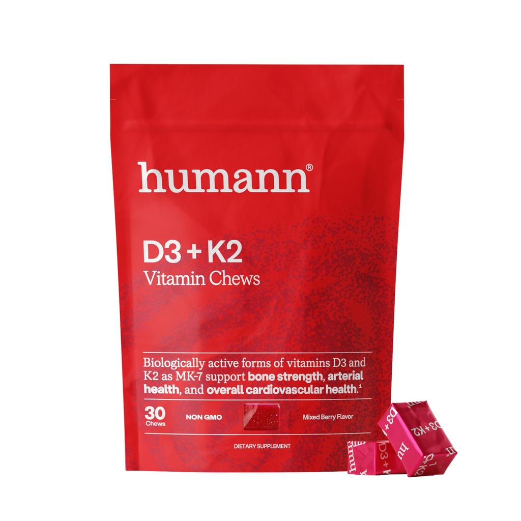 Humanen Vitamine D3 Kauwen - High Potency Vitamine D 5000iu (125mcg) Helpt ondersteuning gezonde Mood, Immuniteit, Ademhalingsgezondheid & Bone Health, gemengde Berry Flavor, 30-Count