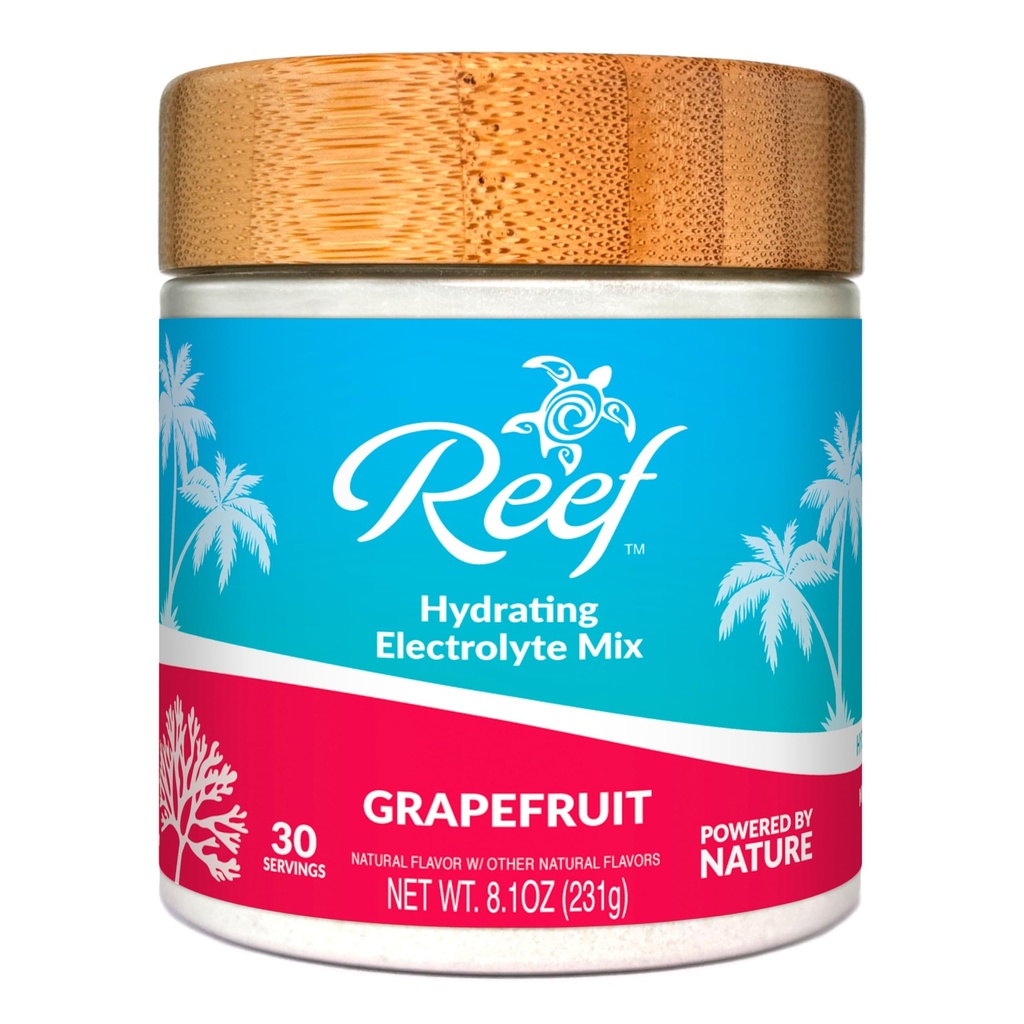 Hydrating Electrolyte Drink Mix - 30 Serves - Hydration Powder w/Coconut Water - Non-GMO, No Added Sugar, 5 Key Electrolytes + Vitaminen (30 Serves, Grapefruit)