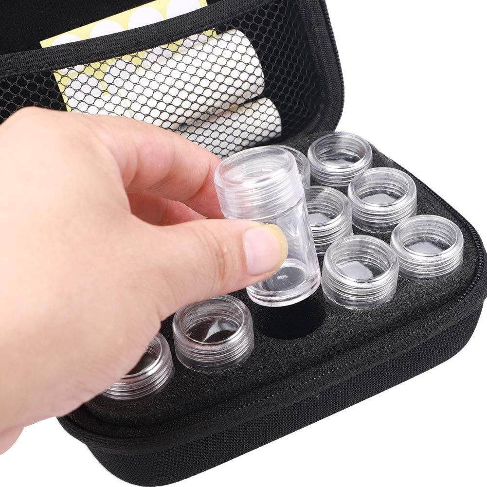 Reizen pil Organisator met 15 verdeelde kleine flessen & Schrijfbare label, schattige geritste pil Box voor medicijnen & vitamine houder