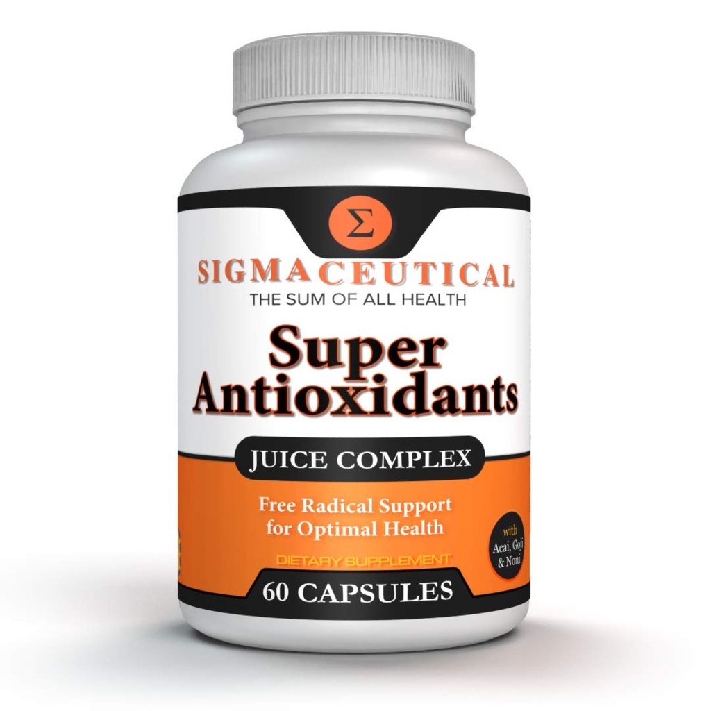 Capsules Super Antioxydantes – 6 Mélange de Superfruit avec Goji Berry, Acai, Resvératrol pour le soutien immunitaire – Skin Health & Daily Wellness – 60 Comte Made in USA