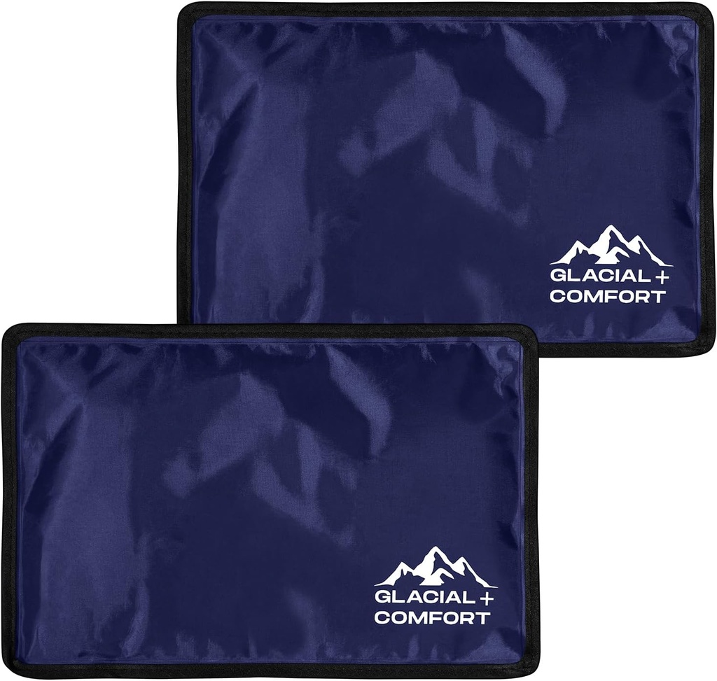 Glacial Comfort Gel Ice Pack for Back Pain - (12" x 8") Herbruikbare Cold Pads for Hip, Knie, Shoulder Injuries, Muscle Strains, Migraine & Postpartum Recovery with Flex Technology - After Surgery.