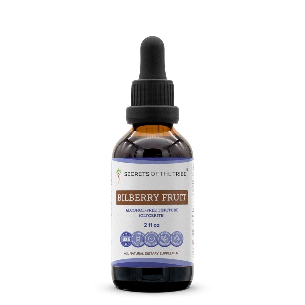 Geheimen van de Stam Bilberry Fruit Alcoholvrije Liquid Extract, bosbes (Vaccinium Myrtillus) Gedroogde Fruit Tinctuur Supplement (2 FL OZ)