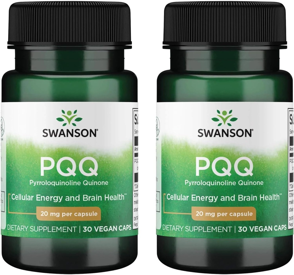 Swanson Pqq Pyrrolochinoline Quinon 20 mg 30 Veg Caps (2 verpakkingen)