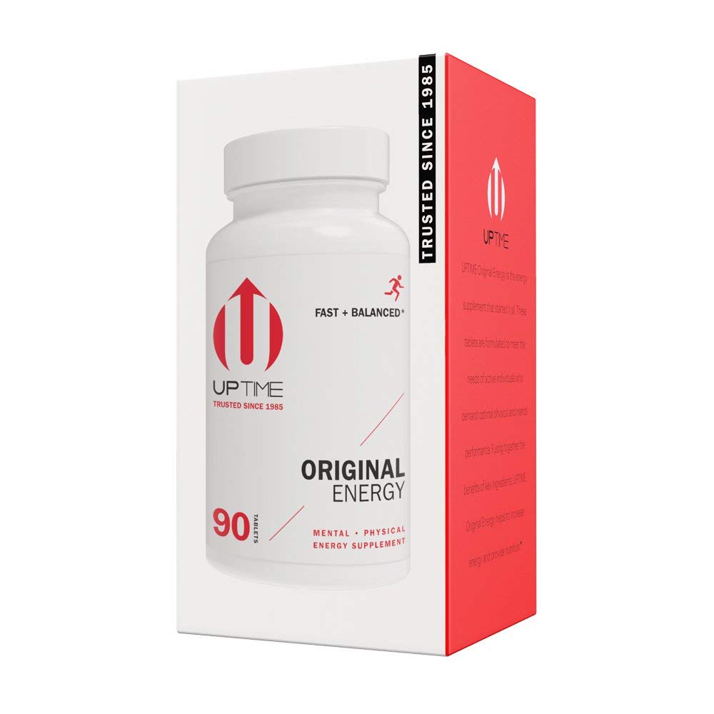 UPTIME Original Energy, 90 Energy Tablets, 200mg per Serving, Made with Natural Cafeine, Vitamine C, CoQ10, Calcium, Ginkgo Biloba, Ginseng & L-Carnitine, Zero Calories, 66mg Cafeïne per Tablet