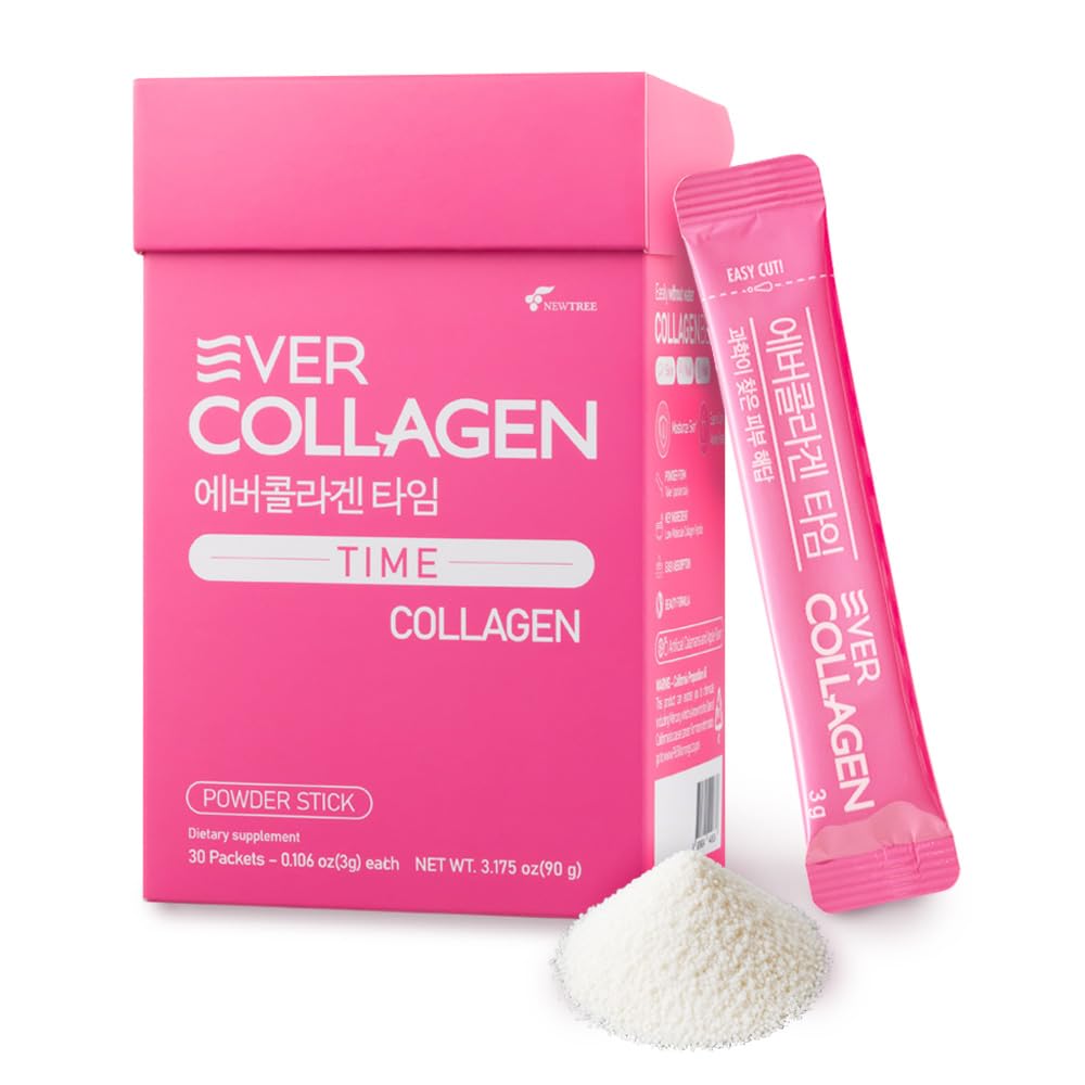 NEWTREE Low Molecular Multi Marine Collagen Peptides Protein Powder Stick pour les ongles de cheveux de peau Santé et beauté Type I III Collagen Supplément pour femmes hommes, 30 paquets (Apple Flavor)