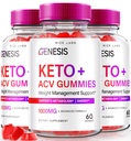 laboratoires de taille - Genesis Keto Keto+ACV Gummies, Supplément pour la perte de poids avancée, tous naturels Extreme 2000mg Gummies (180 Gummies)