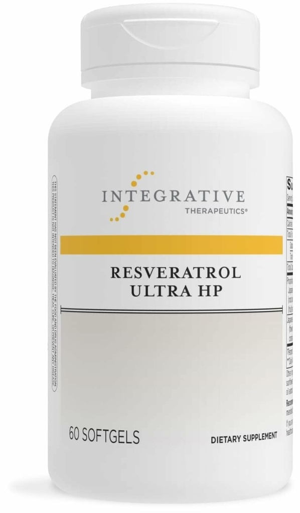Integrative Therapeutics Resveratrol Ultra HP - Heart Health Support Supplement for Daily Antioxidant Support*- Once-Daily, Non-Soy Softgel - Gluten-Free & Dairy-Free - 60 Softgels (60 Servers)