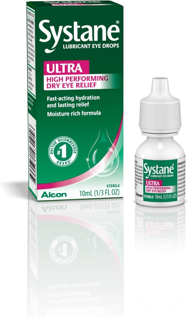 Systane Ultra Lubrican Eye Drops, Artificial Tears for Dry Eye, Single Pack, 10 ml