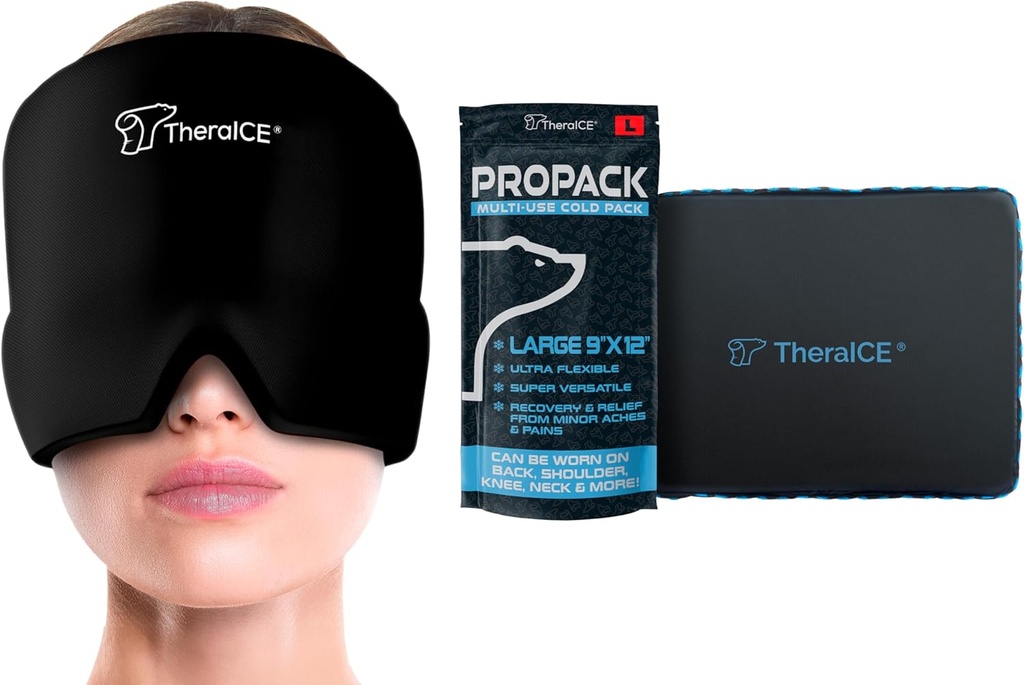 TheraICE Hoofdpijn & Migraine Relief Hat & TheraICE PROpack Ice Pack