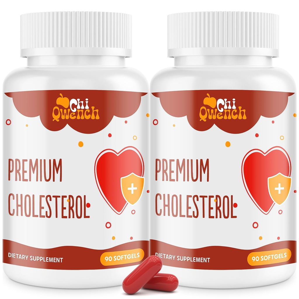 Cholesterol Supplementen met Plant Sterols, Niacin, Rode Gist Rijst, Citrus Bergamot, Knoflook, Cholesterol Supplement Ondersteuning Normale Cholesterol Niveaus, 180 Softgels