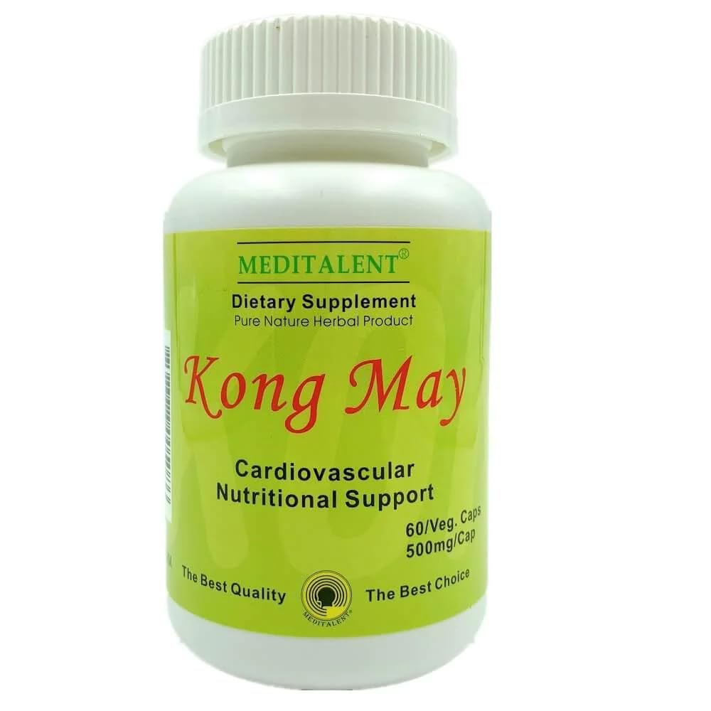 Kong May Herbal Supplement met rode Gist Rijst, Natto Gefermenteerd Poeder, Antrodia zonder toevoeging van de natuurlijke Cardiovasculaire Ondersteuning voor de algehele gezondheid en welzijn - 60 capsules door Medialent
