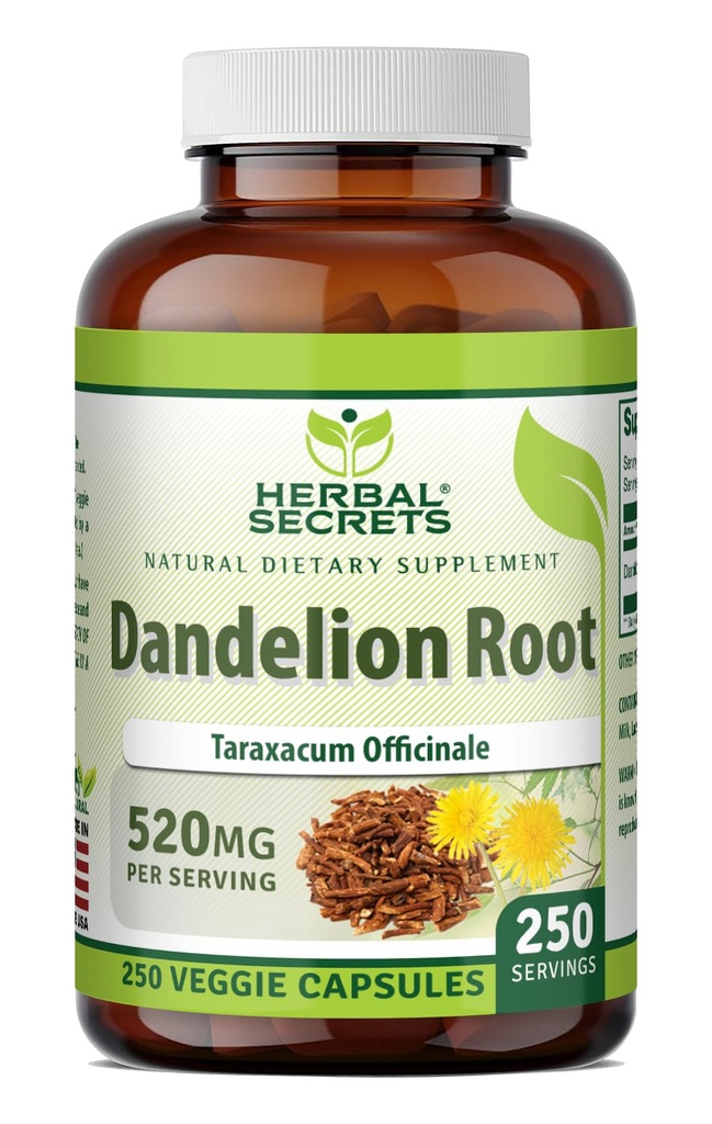Kruidengeheimen Dandelion Root 520 mg Veggie Capsules Supplement 