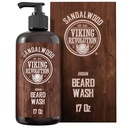 Viking Revolution Baard Wash Shampoo w/Argan & Jojoba Oils - Softens & Strenges - Sandalwood Scent - 17 oz Shampoo