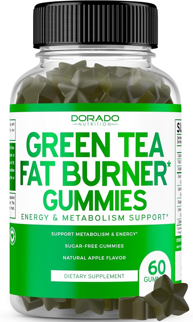 Groene thee vet brander gewichtsverlies Gummies (60 Count) Vet branderige vrouwen - Apetite Suppressant gewichtsverlies supplement voor mannen en vrouwen met Apple Flavored - derde partij getest - USA Made
