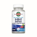 KAL Vitamin B-6 B-12 Methyl Folate ActivMelt, Vitamine B Supplement, Hartgezondheid, Energie en Rode Bloedcel Ondersteuning met Methyl B12 en DFE Foliumzuur, Natuurlijke Berry Smaak, 60 Servers, 60 Micro Tabs