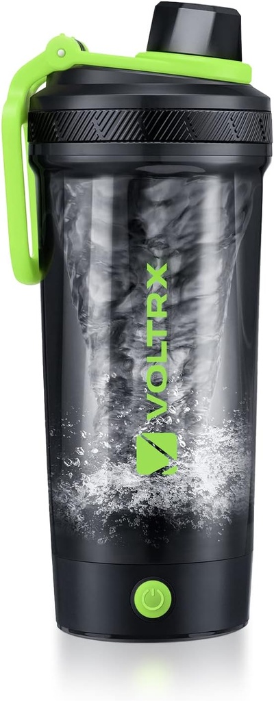 Bouteille de shaker VOLTRX, Gallium USB C Mélangeur de protéines électriques rechargeables, tasses de shaker pour shakes de remplacement de protéines et de repas, sans BPA, fabriqué avec Tritan, 24oz