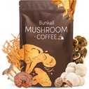 Paddestoelen Koffie, Adaptogene 6 Paddenstoelen met Lion's Mane, Reishi, Cordyceps, Shiitake, King Trompet & Turkey Tail, Instant Coffee Powder for Energy, Digestie & Immune Support, 30 porties