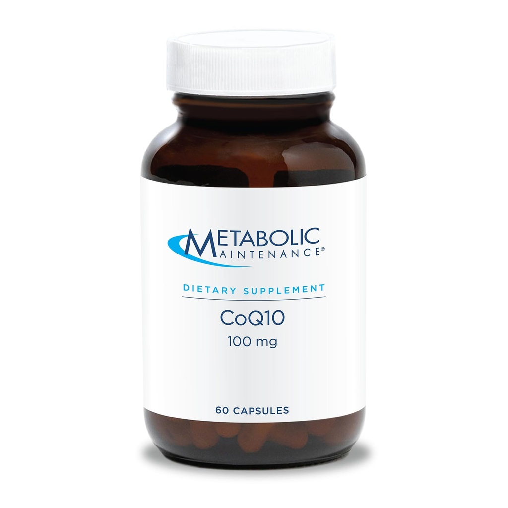 Metabolische Onderhoud CoQ10 capsules - 100 mg Co-enzymQ10 met vitamine C - Antioxidant, Immune, Energie + Cardiovasculaire Ondersteuning (60 capsules)