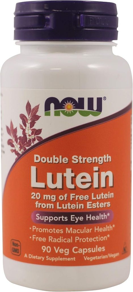 NOW Foods - Dubbele sterkte Lutein Eye Health Support 20 mg. - 90 plantaardige capsule(s)