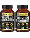 Earth Elixir Fadogia Agrestis 600mg and Tongkat Ali 500mg + Turkesterone1000mg and Ecdysterone 1000mg Supplements (180 Capsules) Bundle