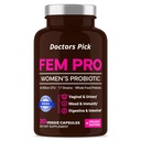 Fem Pro Biotics for Women. 17 Strains cliniquement efficaces pour le soutien vaginal, digestif et immunitaire, la santé urinaire, l'équilibre du pH et l'humeur. Prébiotique biologique, 30 capsules de légumes