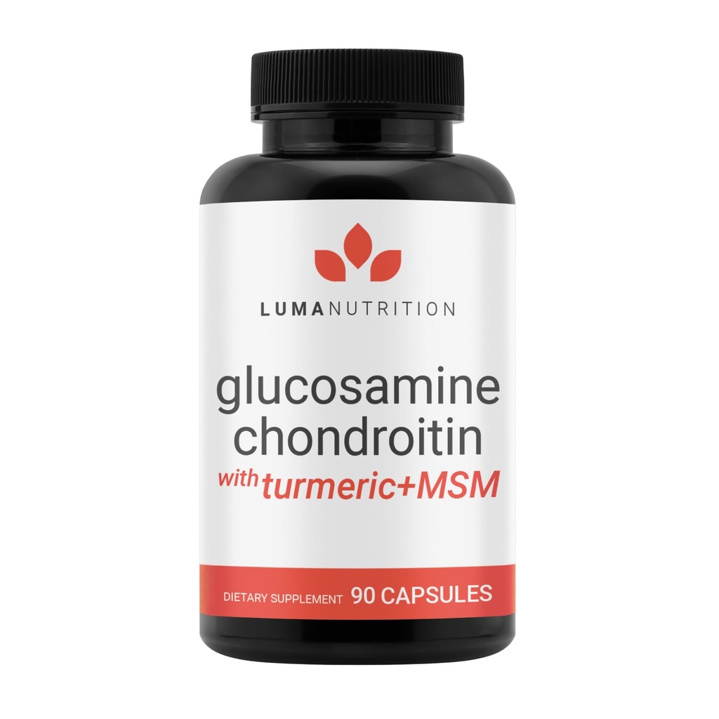 Luma Nutrition Glucosamine Chondroitin MSM - Kurkuma, Boswellia - Premium Supplement - voor mannen en vrouwen - Gezamenlijk supplement - 90 capsules