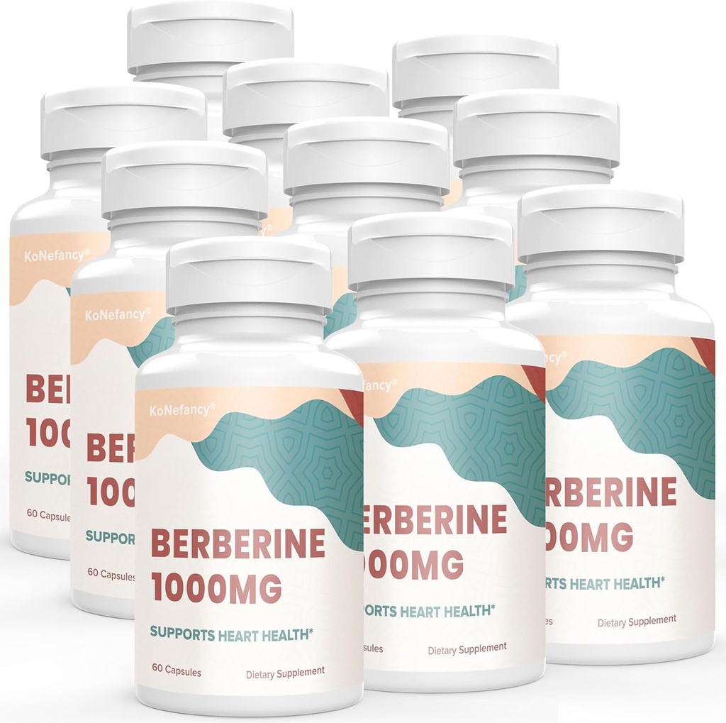 Berberine Supplement 1000mg, High Absorption Berberine HCL Plus Vegan Capsules with Silymarin Herbal Complex Formula, 60 Count (Pack of 10)