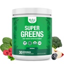 Nested Naturals Super Greens Daily Superfood Powder - Certified USDA Organic Green Powder w/20+ Whole Foods, Spirulina Powder,Wheat & Barley Grass - Probiotics, Fiber & Enzymes - Original Flavour, 30